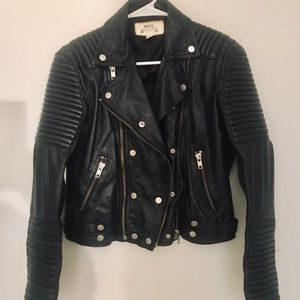 Mango Leather Biker Jacket